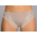 Slip alto donna in fibra naturale e pizzo, colori a scelta CAROL.