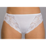 Slip alto donna in fibra naturale e pizzo, colori a scelta CAROL.