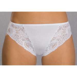 Slip alto donna in fibra naturale e pizzo, colori a scelta CAROL.